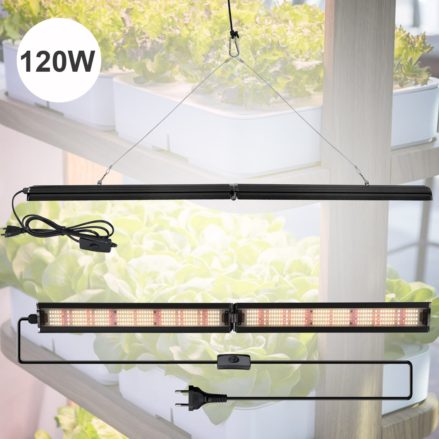 Led Grow Light - Lámpara LED Quantum de 120 W