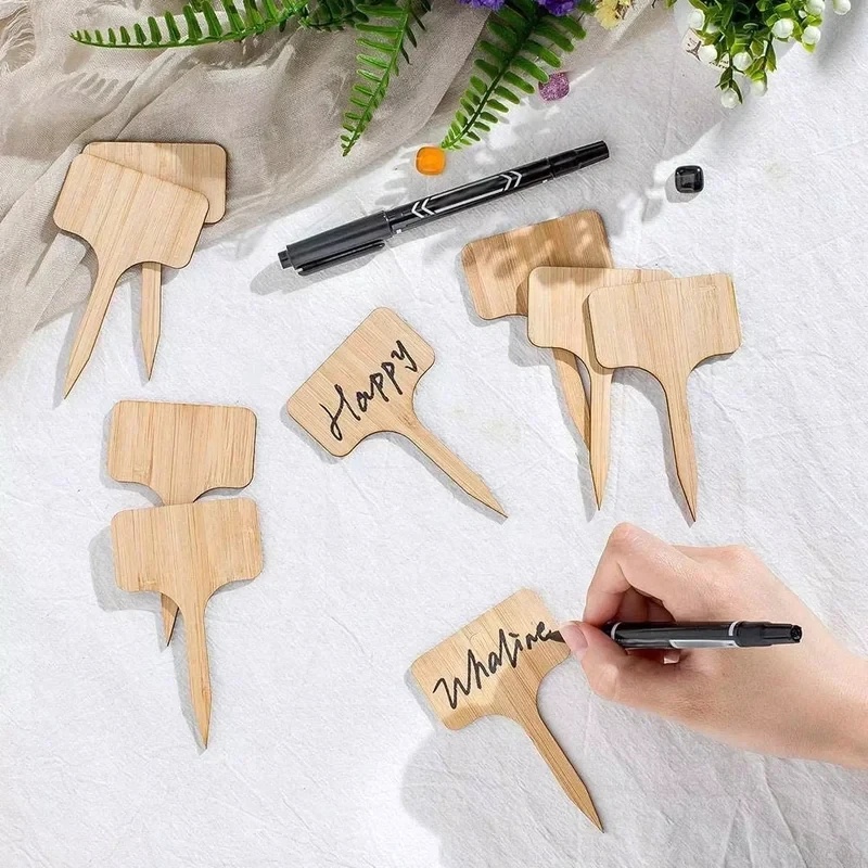 Plant Label Tags - 10-60 unidades de etiquetas de bambú