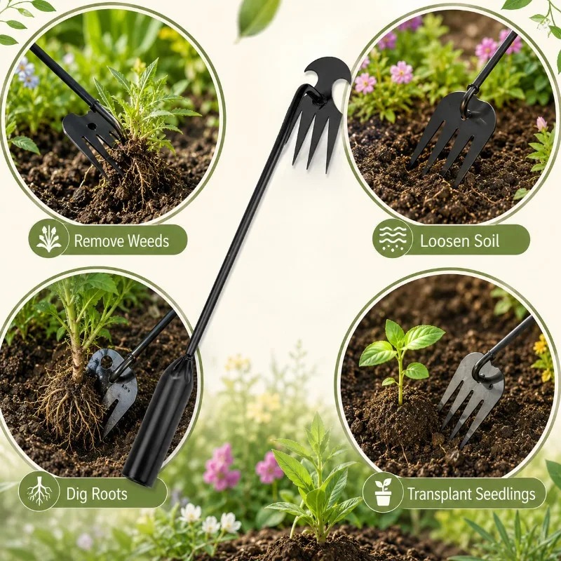 Rastrillo de jardín 2 en 1, he - Gardening Tools Rake reseña y precio