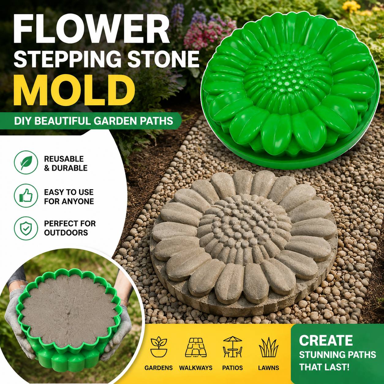 Juego de Moldes para Piedras d - Gardening Tools Rake reseña y precio