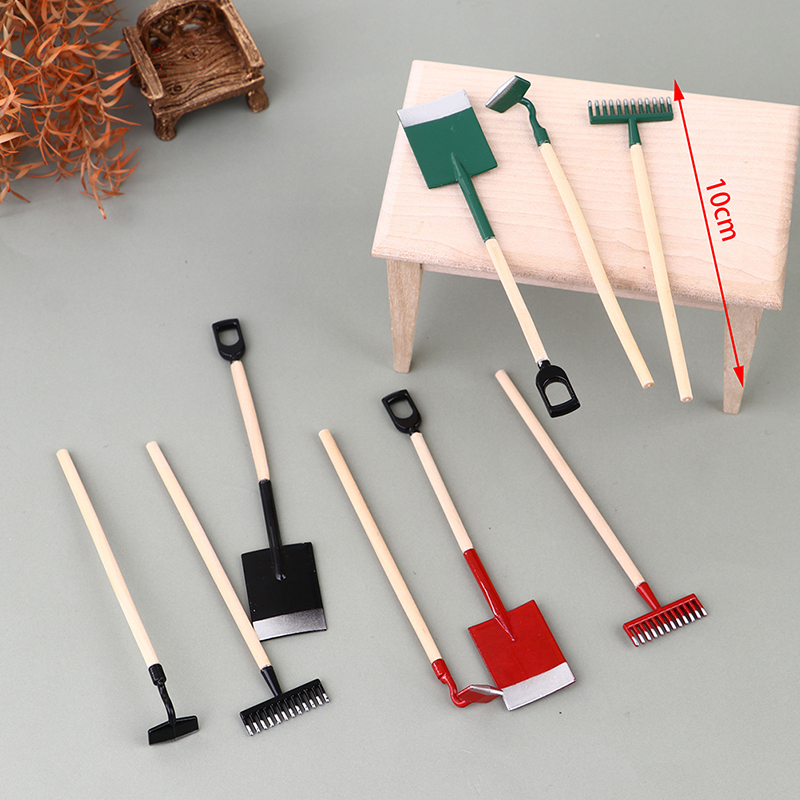 3 uds 1:12 casa de muñecas min - Gardening Tools Rake reseña y precio