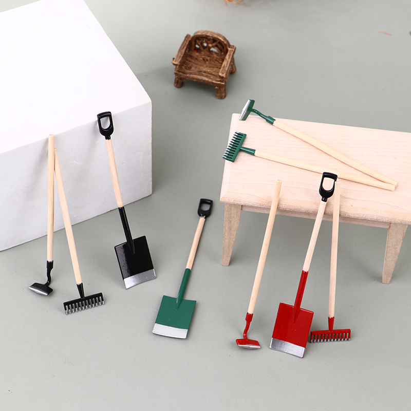 3 uds 1:12 casa de muñecas min - Gardening Tools Rake reseña y precio